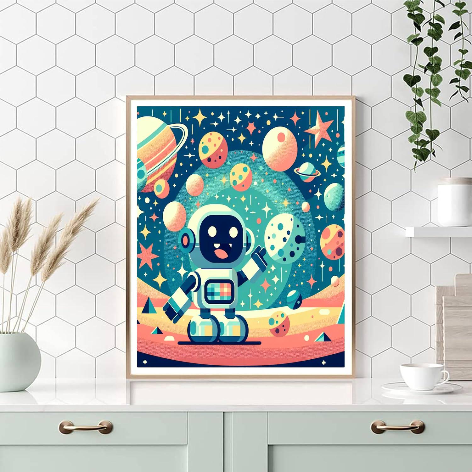 Robotic Galaxy Adventure Numbered Painting Kits