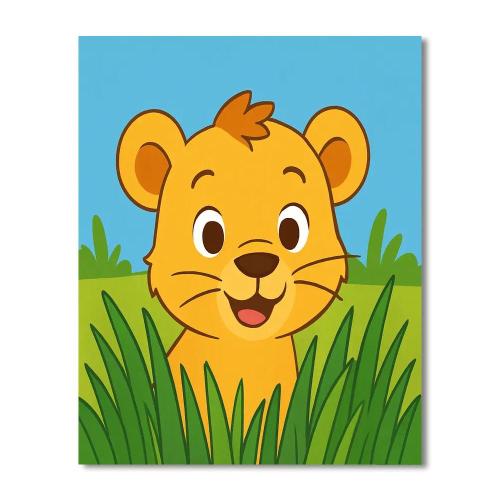 Curious Lion Cub Painting By Numbers Kit