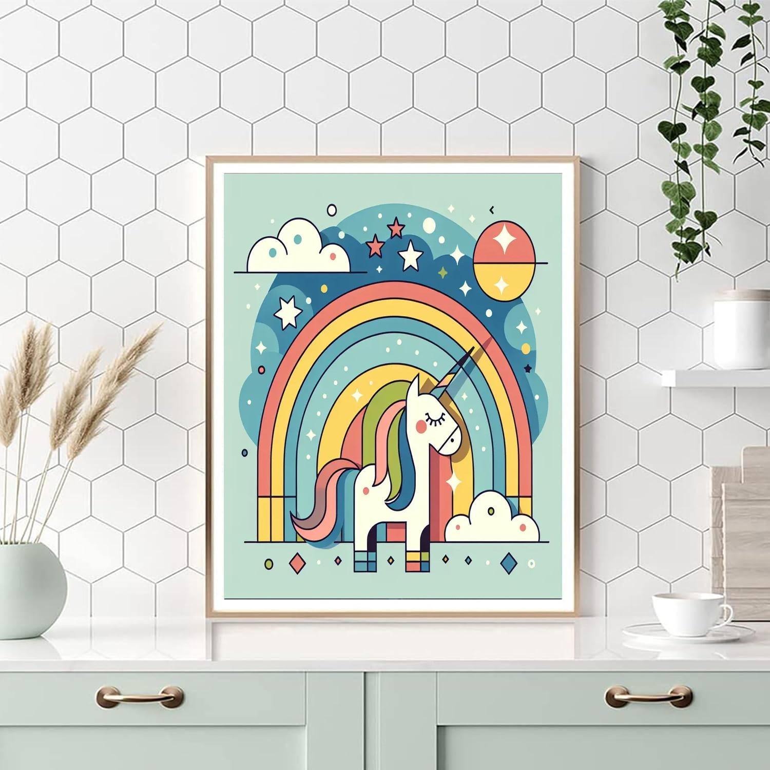Rainbow Unicorn World Paint By Number