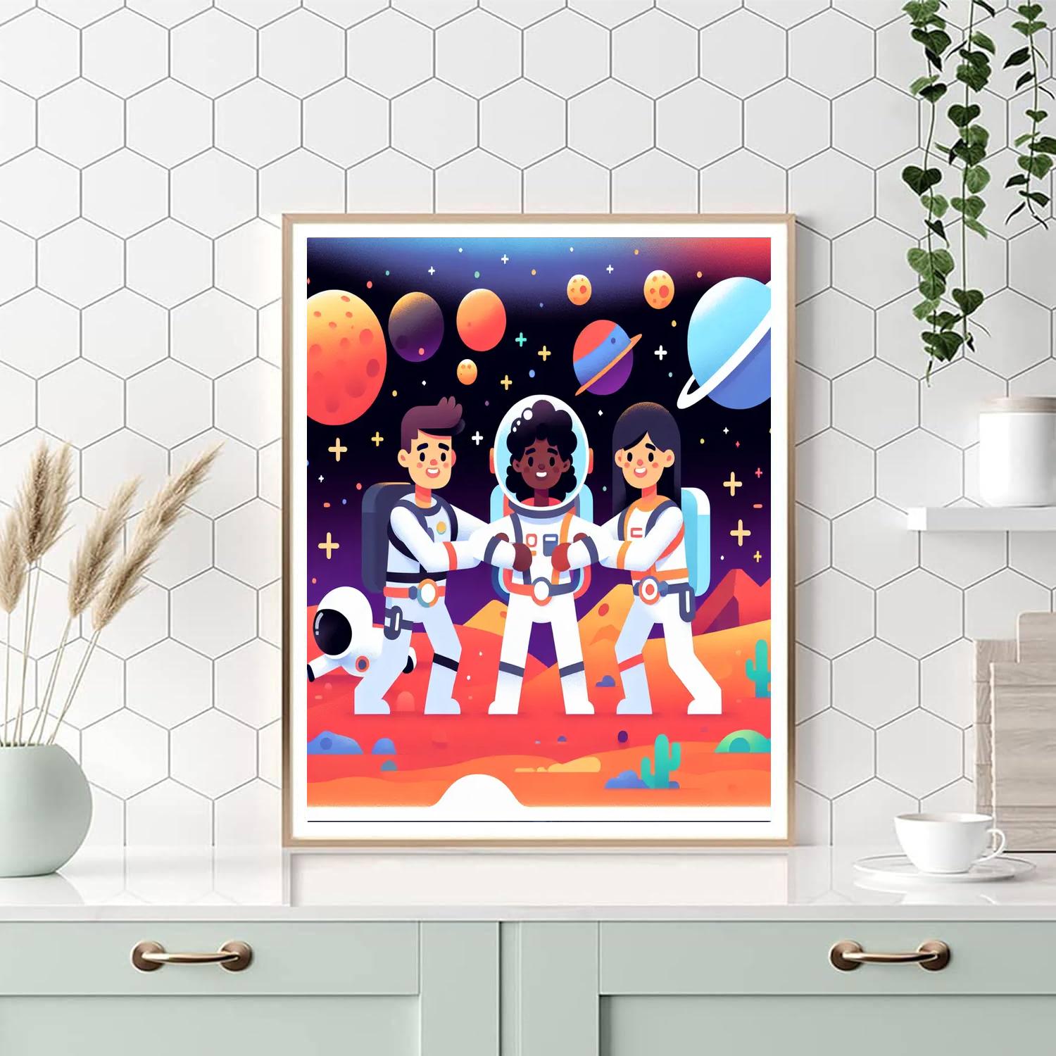 Dynamic Space Rescue Team Number Painting