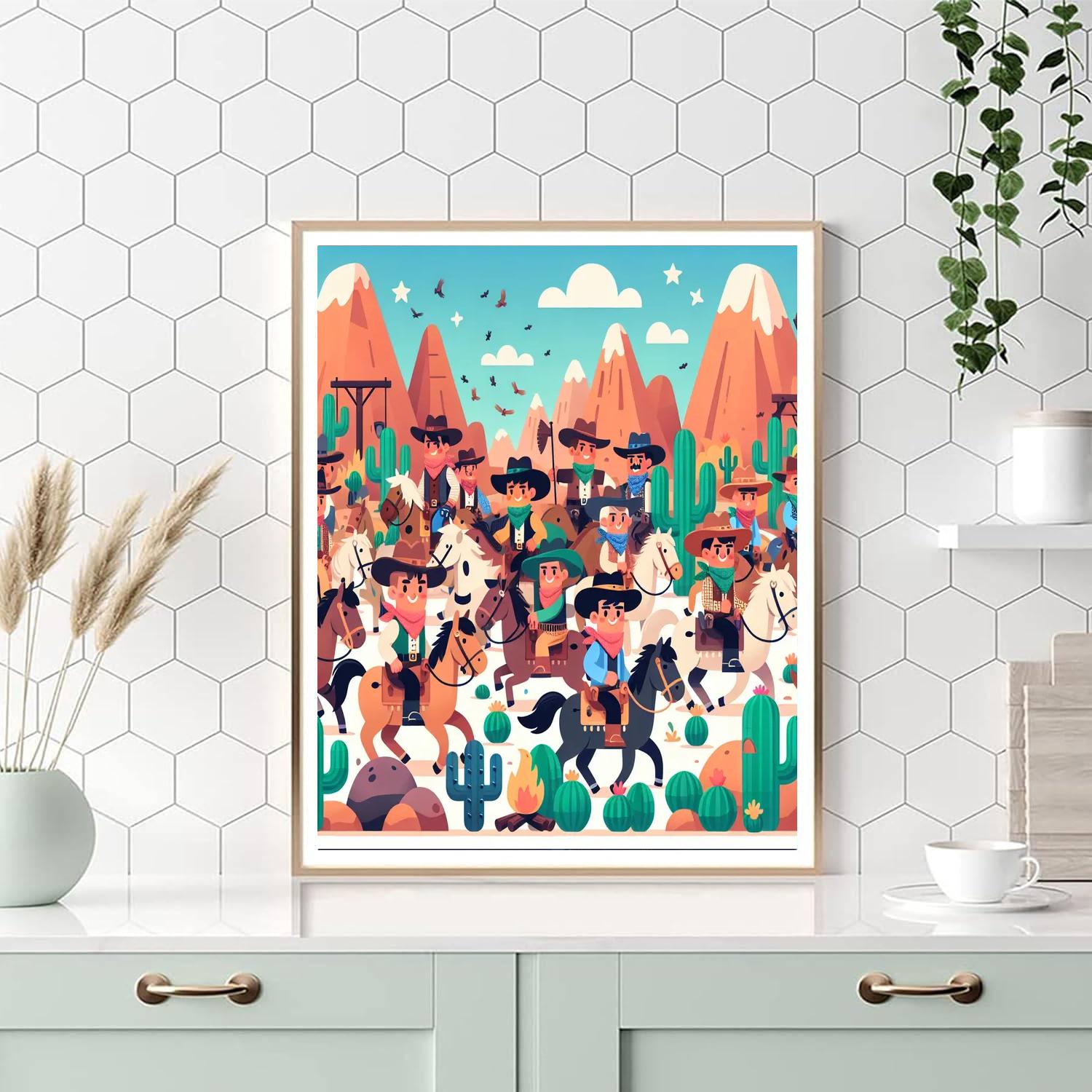 Charming Wild West Adventure Number Painting