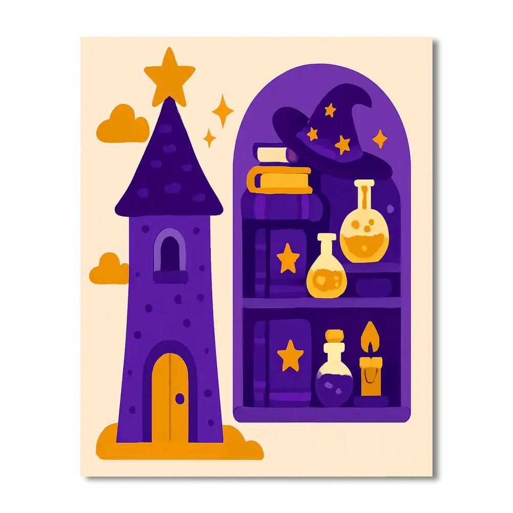 Wizard's Tower Mystery Paint By Numbers Art
