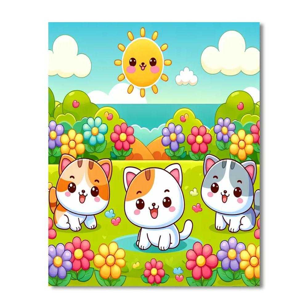 Cuddle Up Kittens Paint By Numbers Art