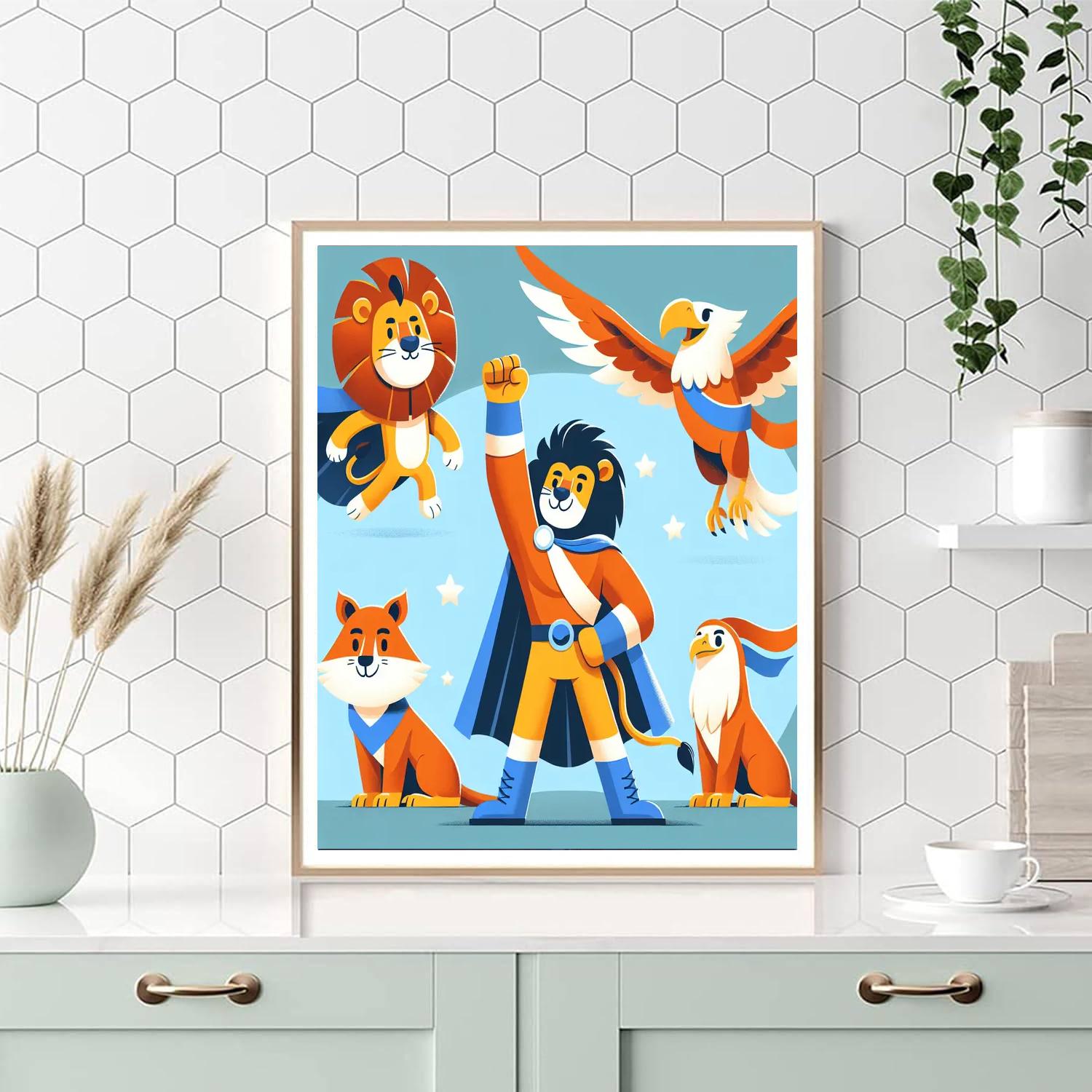 Heroic Animals Number Painting