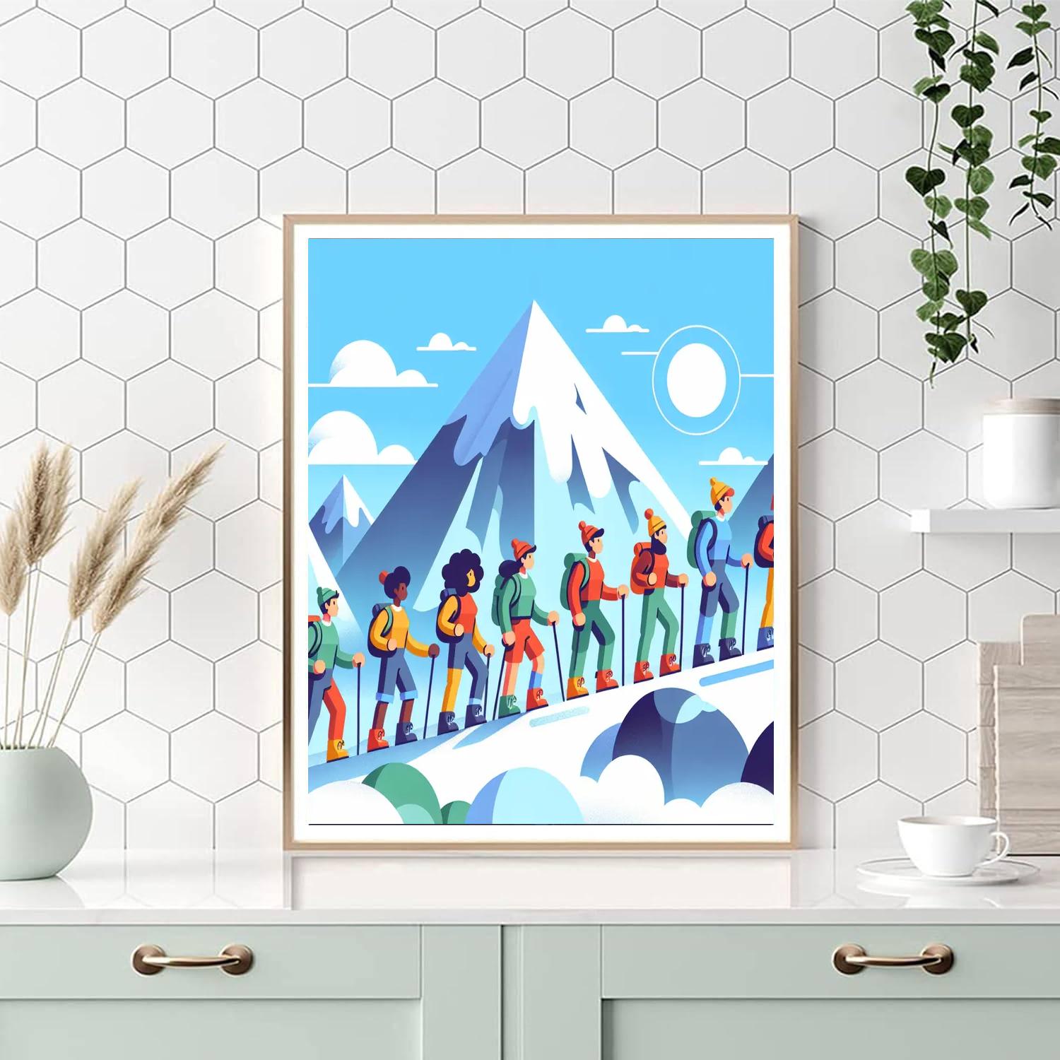 Adventurous Alpine Expedition Paint By Numbers Art