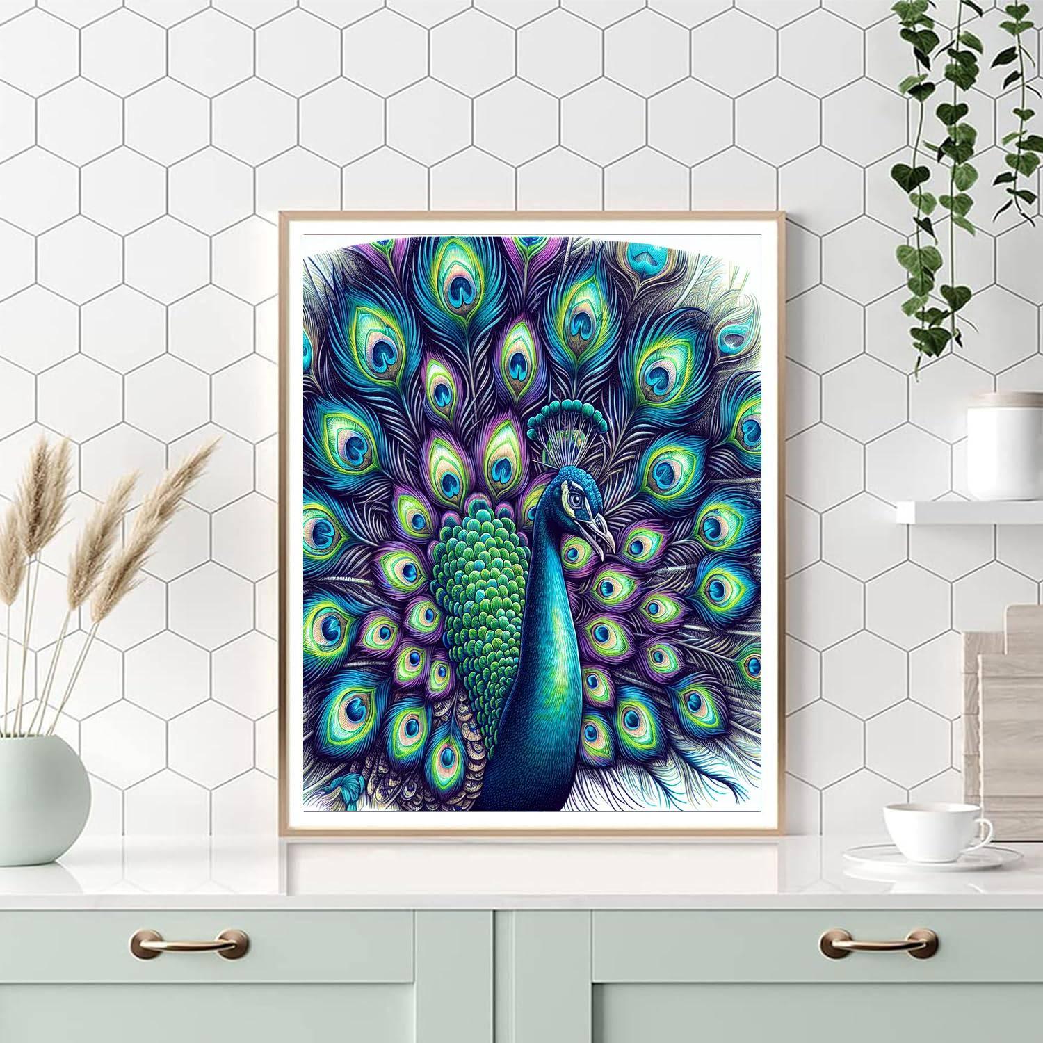 Peacock Plume Majesty DIY Paint By Numbers