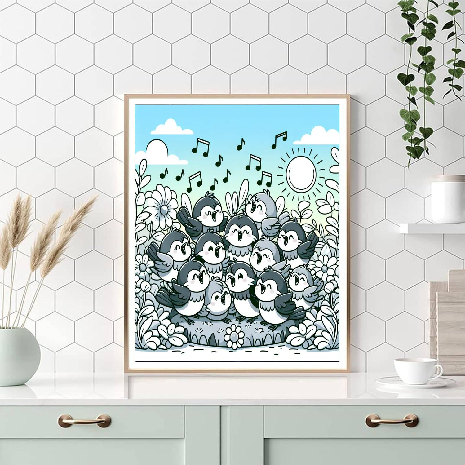 Chipper Chickadees Paint By Numbers Art