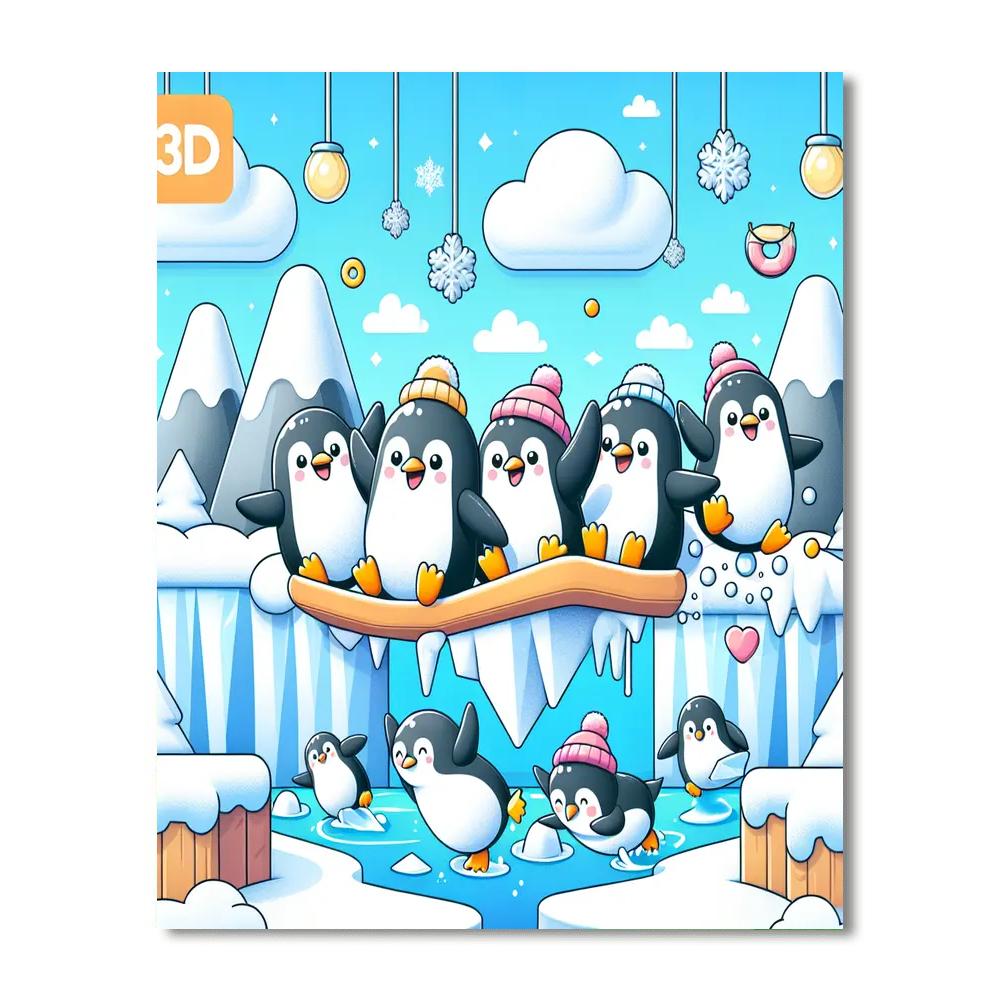Artic Penguins At Play Paint By Numbers
