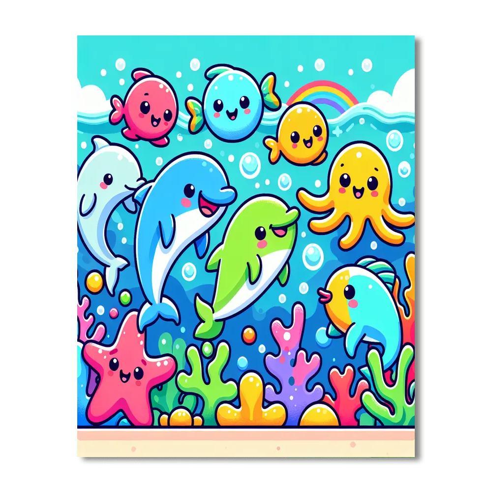 Magical Ocean Party DIY Paint By Numbers