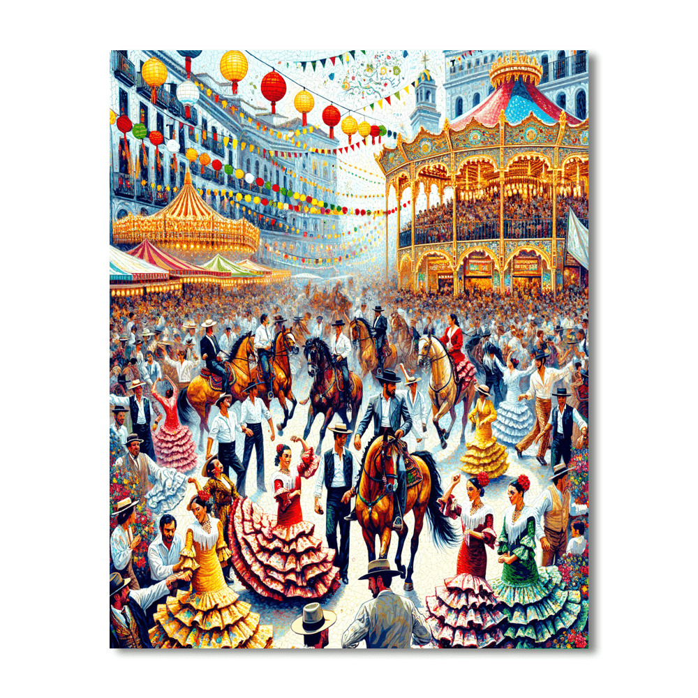 La Feria De Abril - Seville, Spain Painting By Numbers Kit