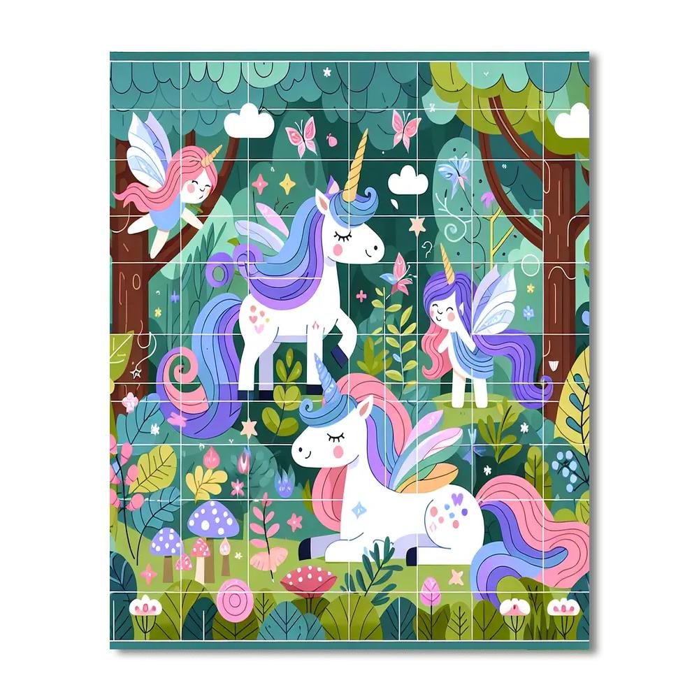 Mystical Creatures In Enchanted Woods Paint By Numbers Kits