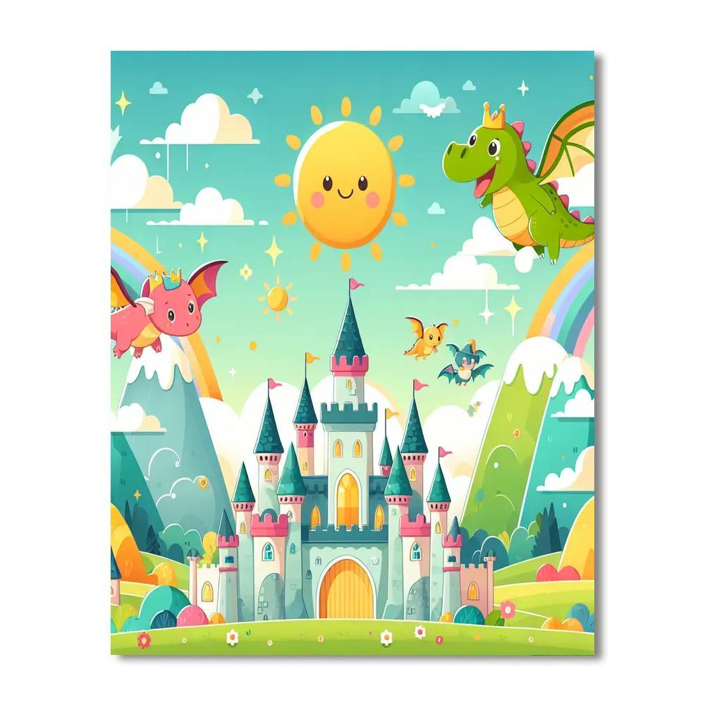 Colorful Magical Kingdoms Paint By Numbers Art