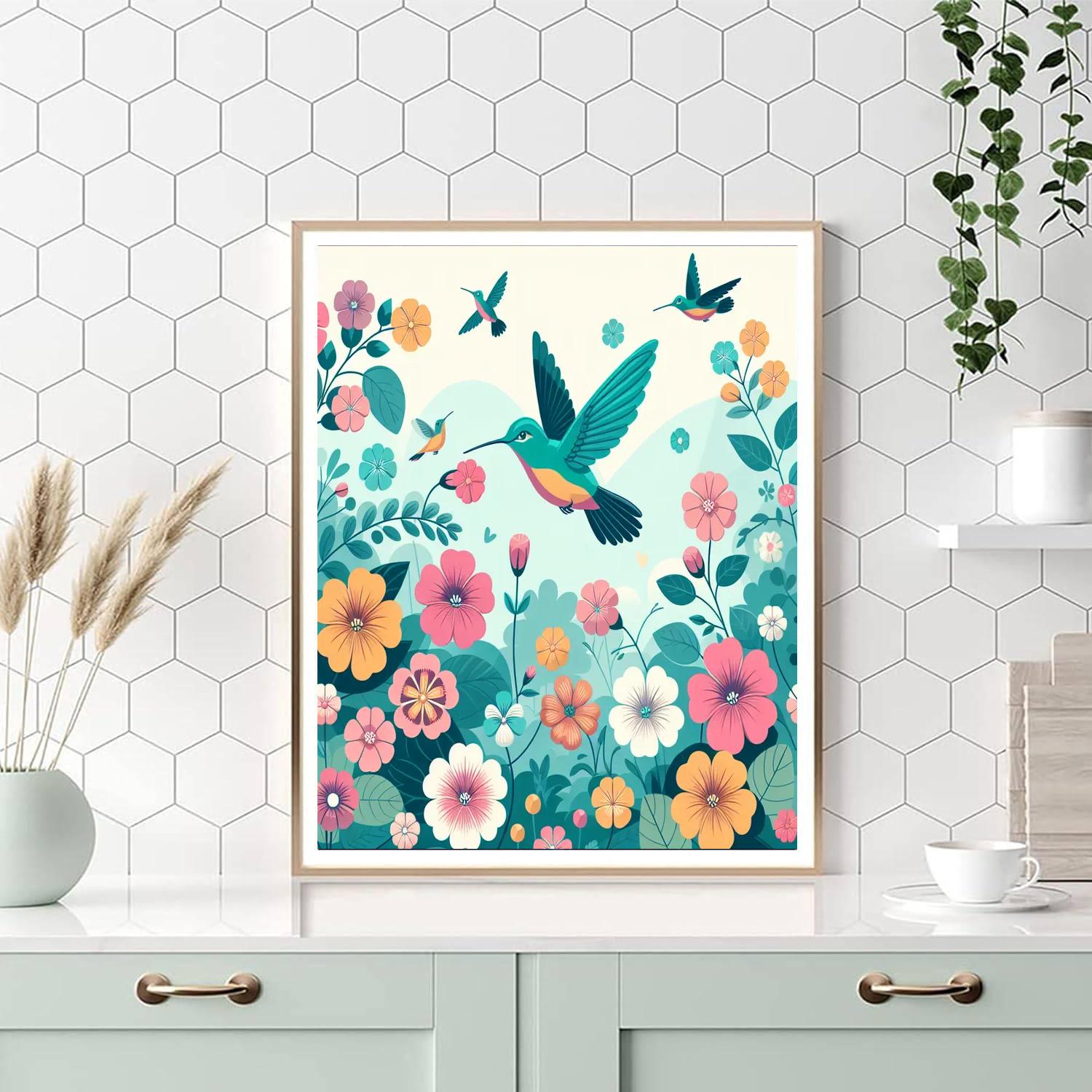 Hummingbird Harmony Number Painting