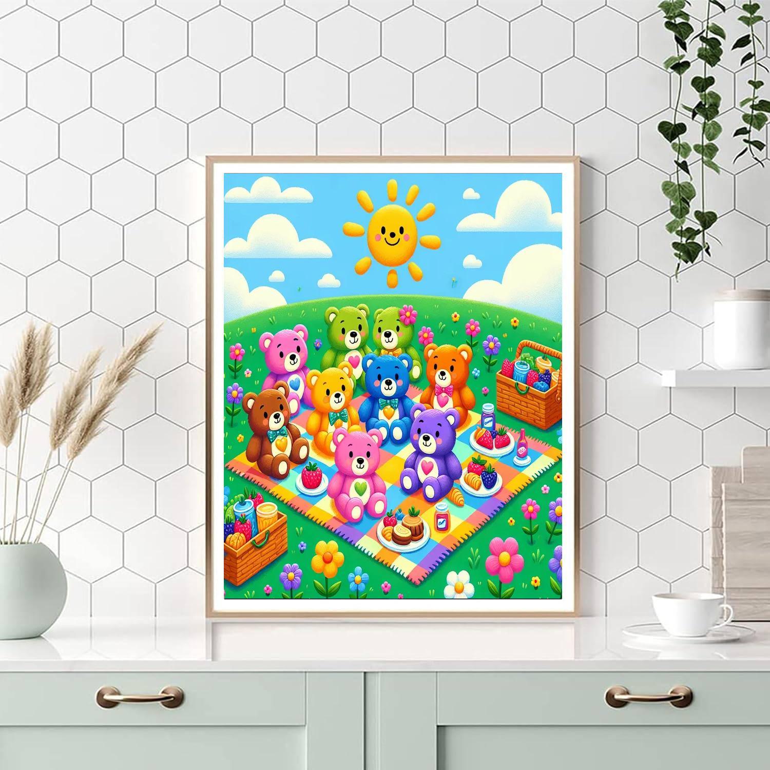 Teddy Bear Picnic Paint By Numbers Art