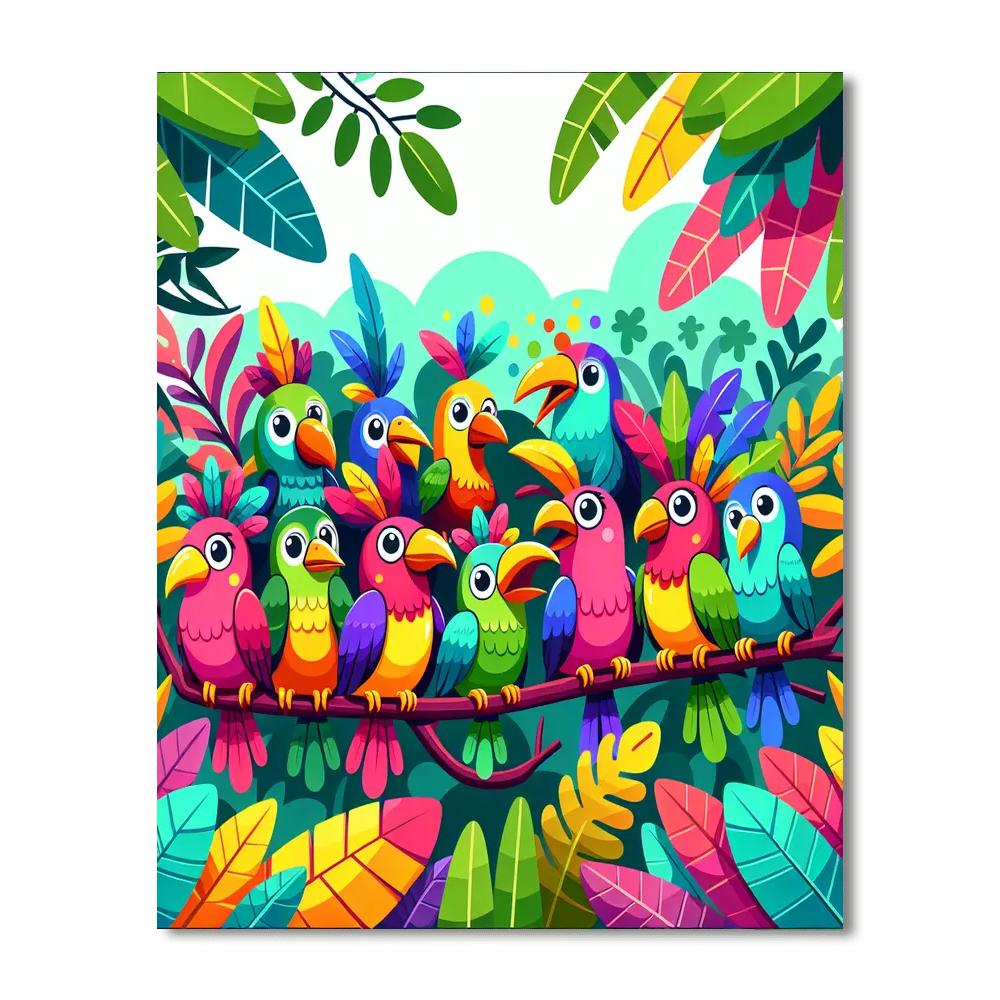 Vibrant Jungle Bird Watch Paint By Number