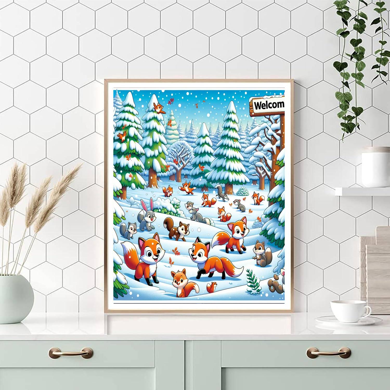 Winter Woodland Wonderland Numbered Painting Kits