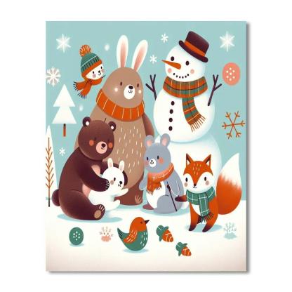 Colorful Winter Wonderland Numbered Painting Kits