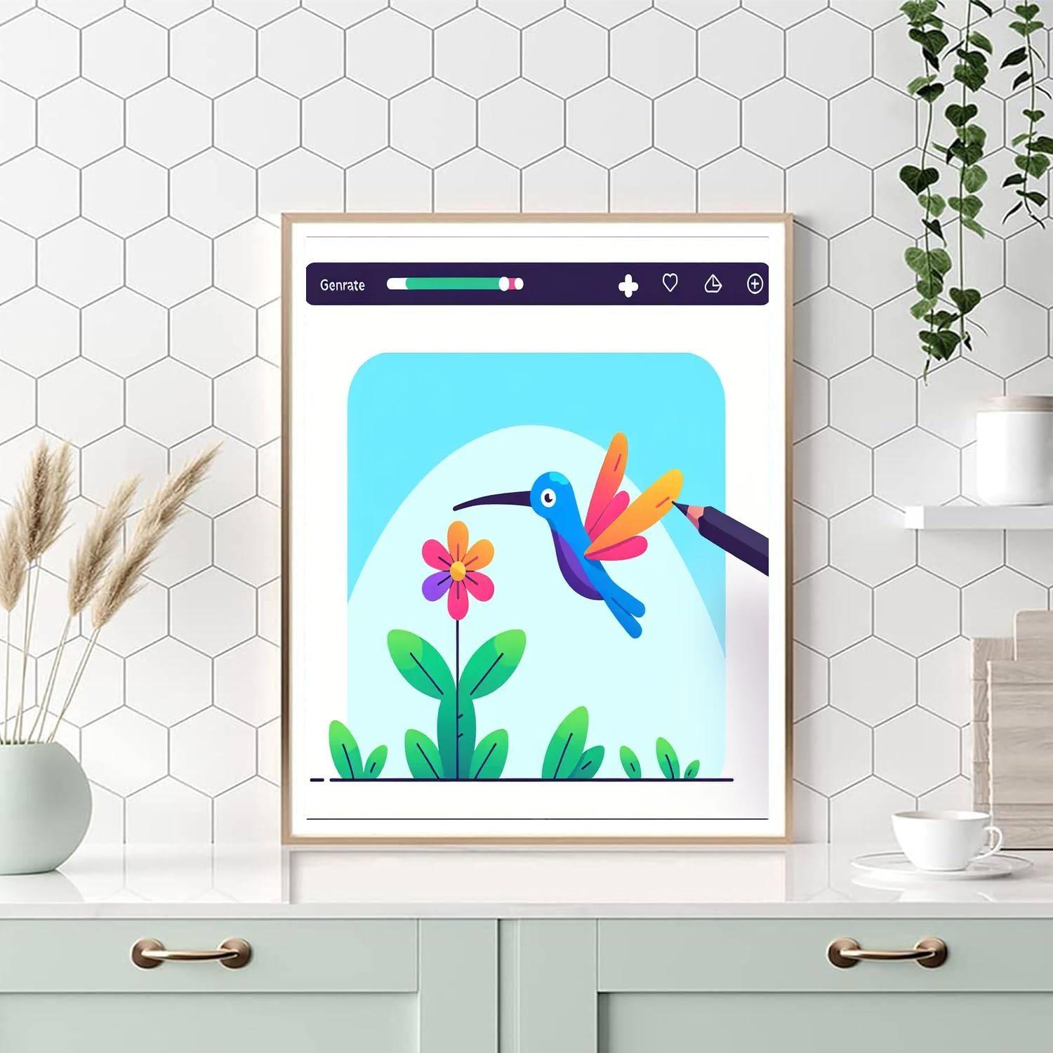 Hopping Hummingbird Paint By Color