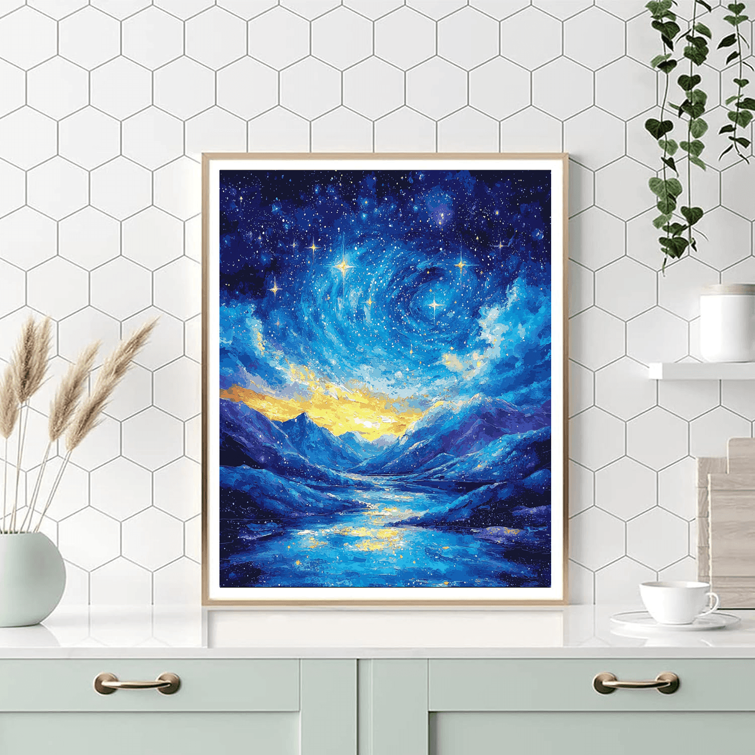 Van Gogh Inspired Celestial Map Of Dreams  Number Painting