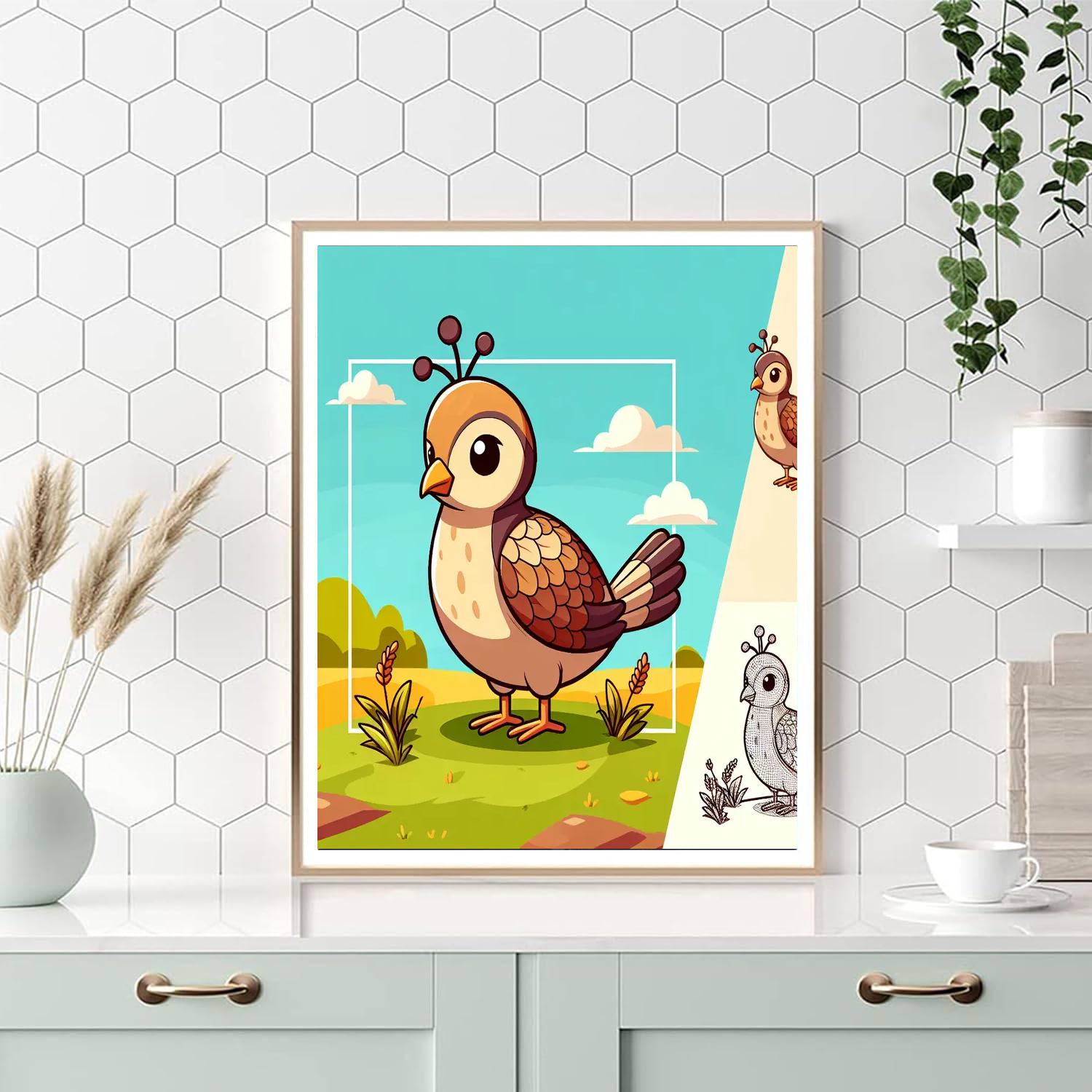 Quizzical Quail Paint By Numbers Art