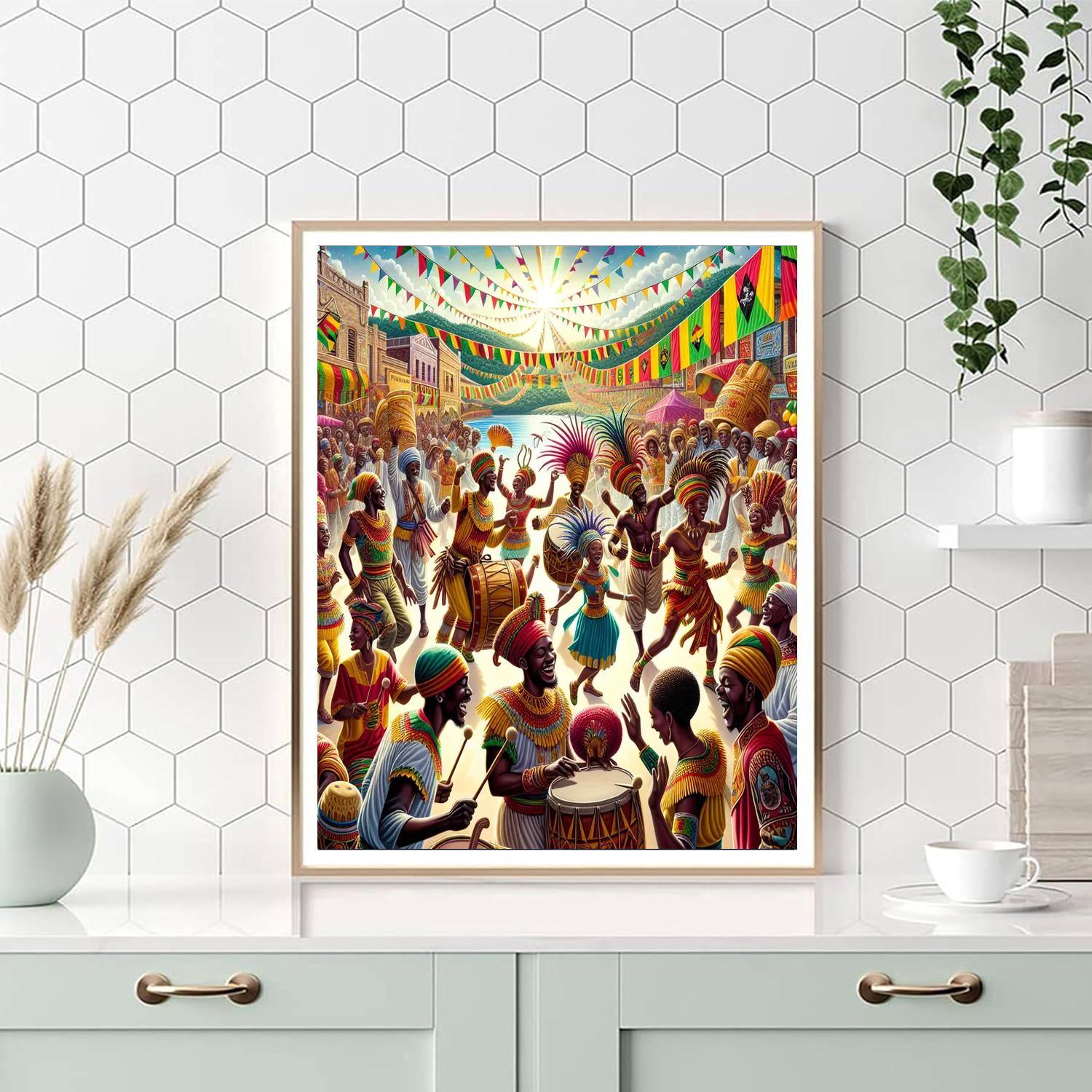 Kingston Maroon Festival - Jamaica DIY Paint By Numbers