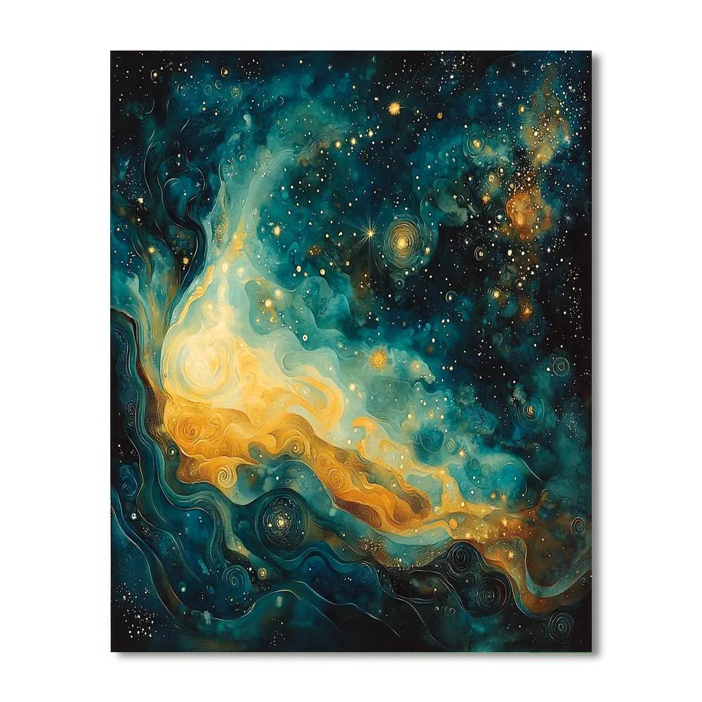 Max Ernst Inspired Ethereal Cosmic Whispers  Painting Number Kit