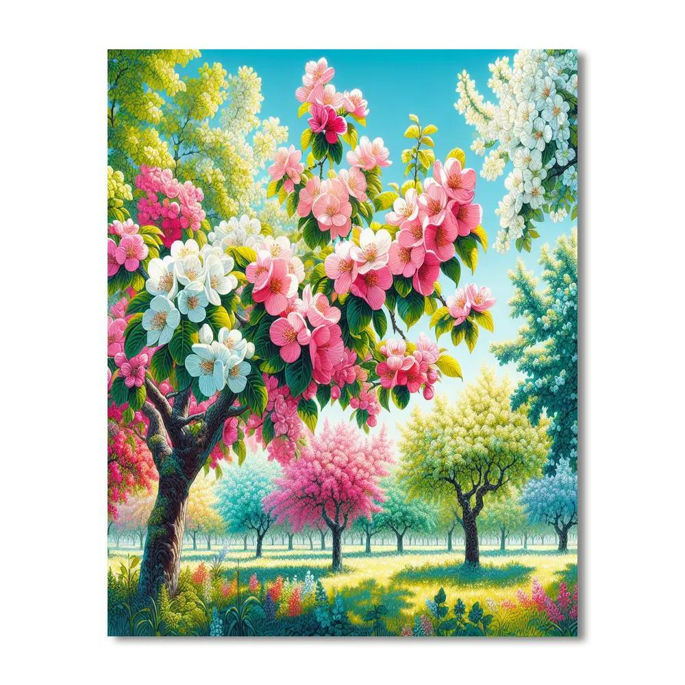 Sunny Orchard Blooms Paint By Numbers Art