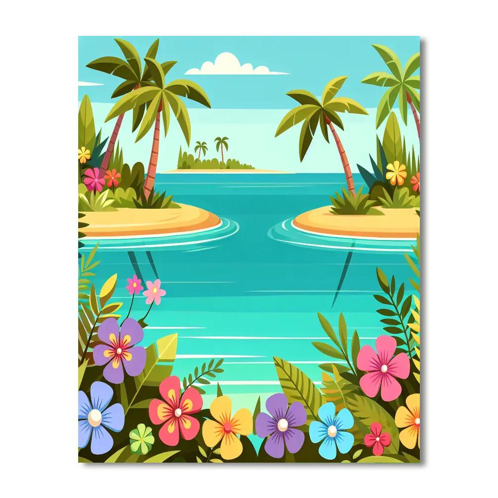 Tropical Lagoon Getaway Numbered Painting Kits