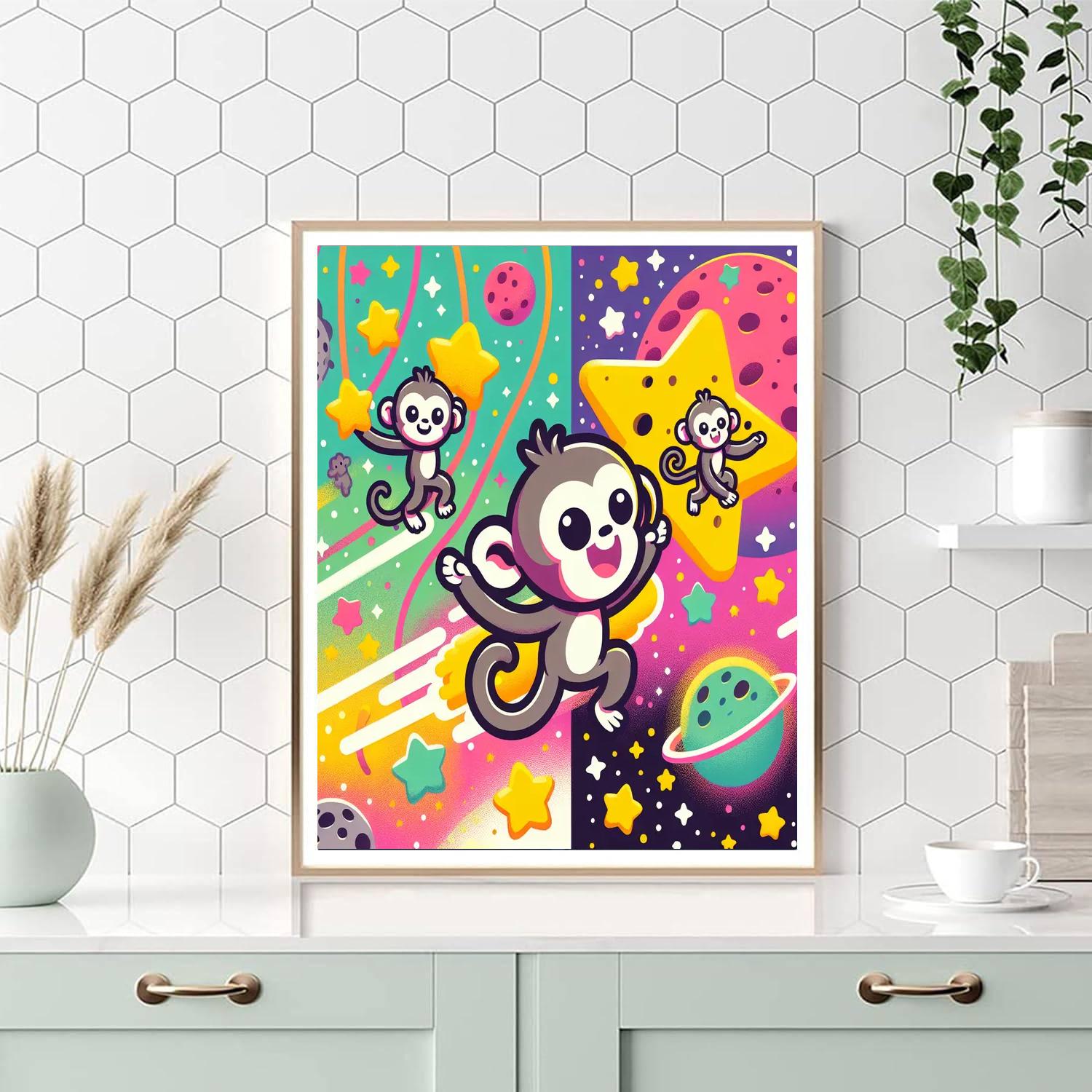Silly Space Monkeys Number Painting