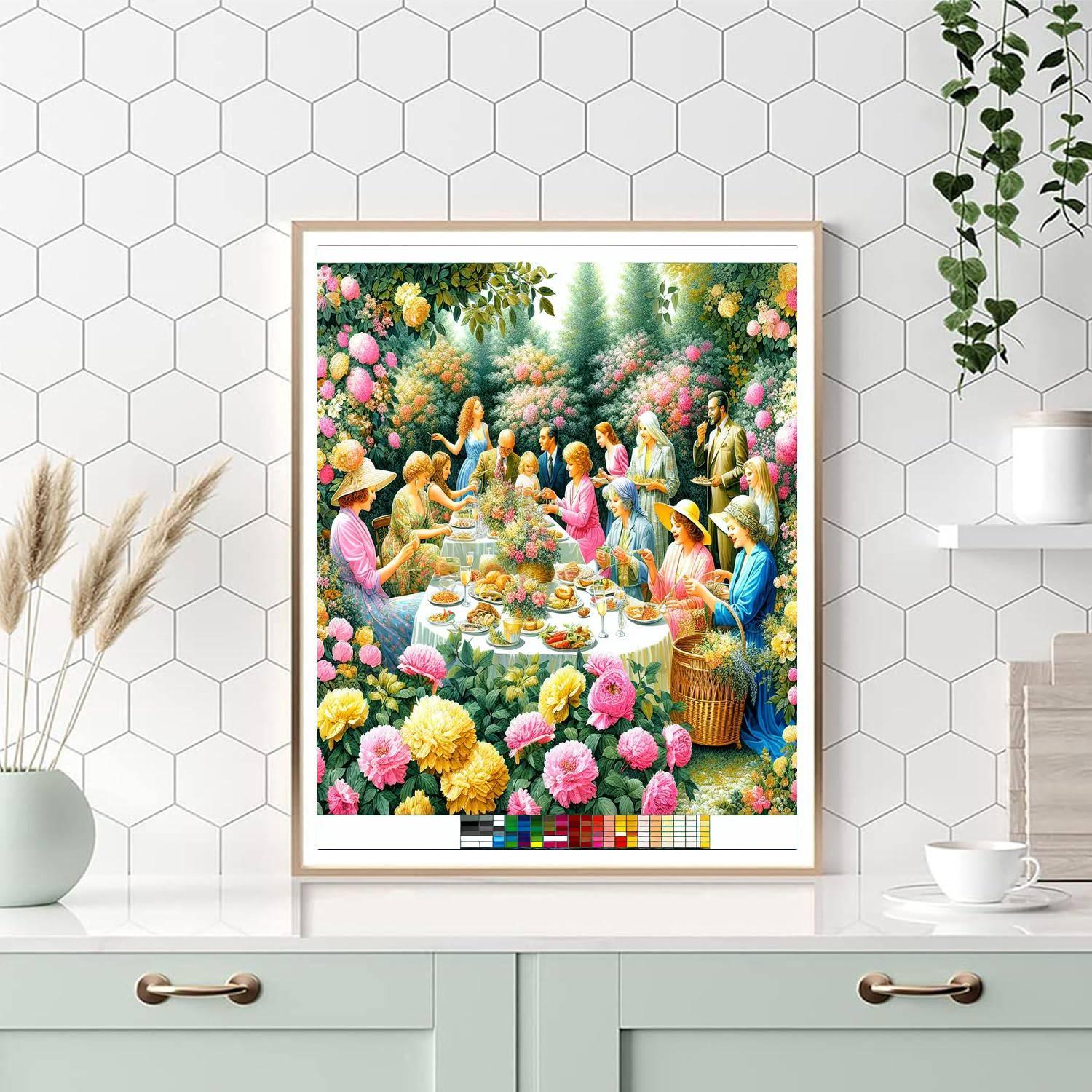 Charming Summer Garden Party Painting By Numbers Kit