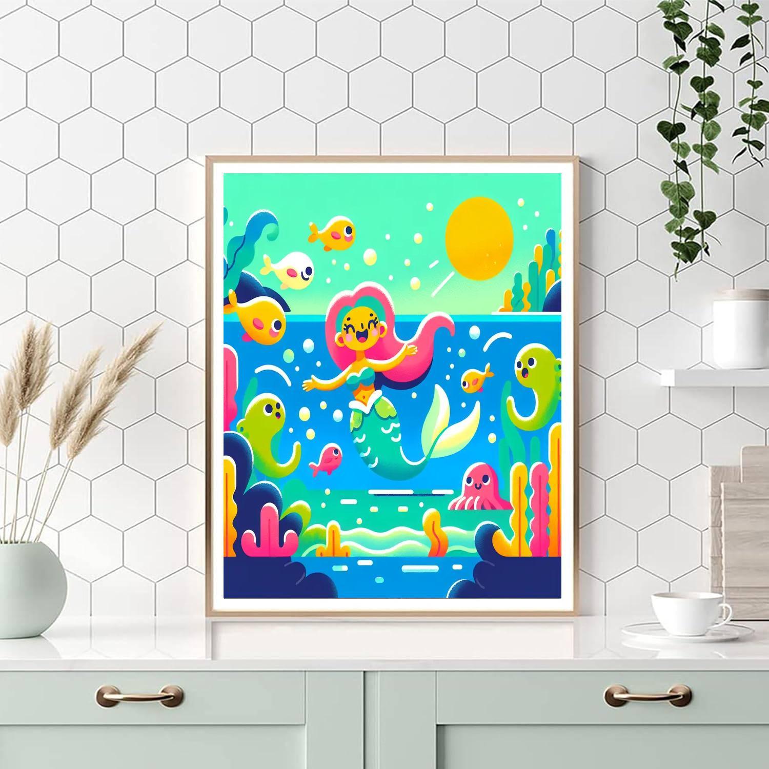 Majestic Mermaid Lagoon Numbered Painting Kits