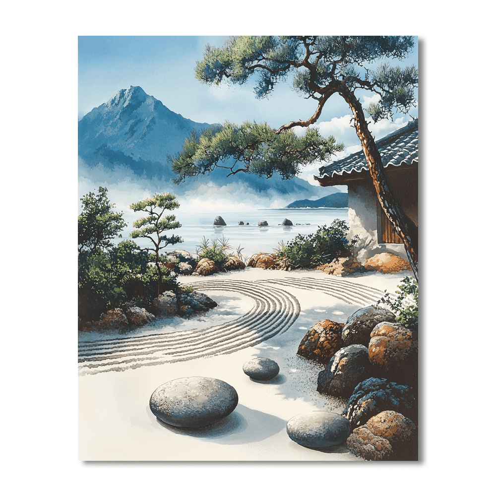 Katsushika Hokusai Inspired Serene Stillness  Paint By Numbers