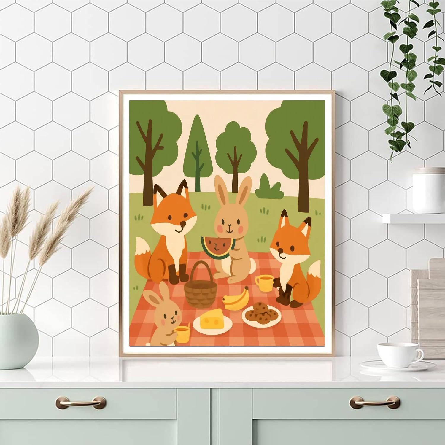 Woodland Critters Picnic DIY Paint By Numbers