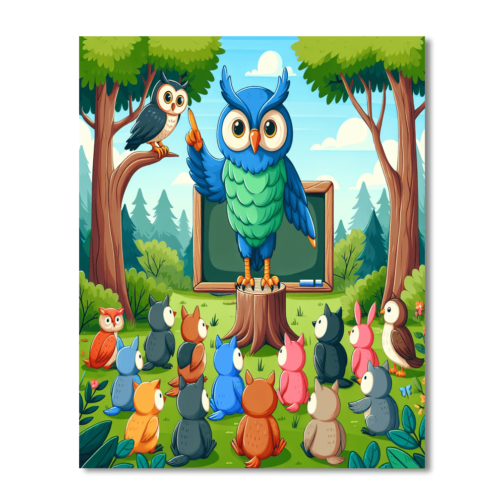 Forest Academy With Wise Owls Paint By Number