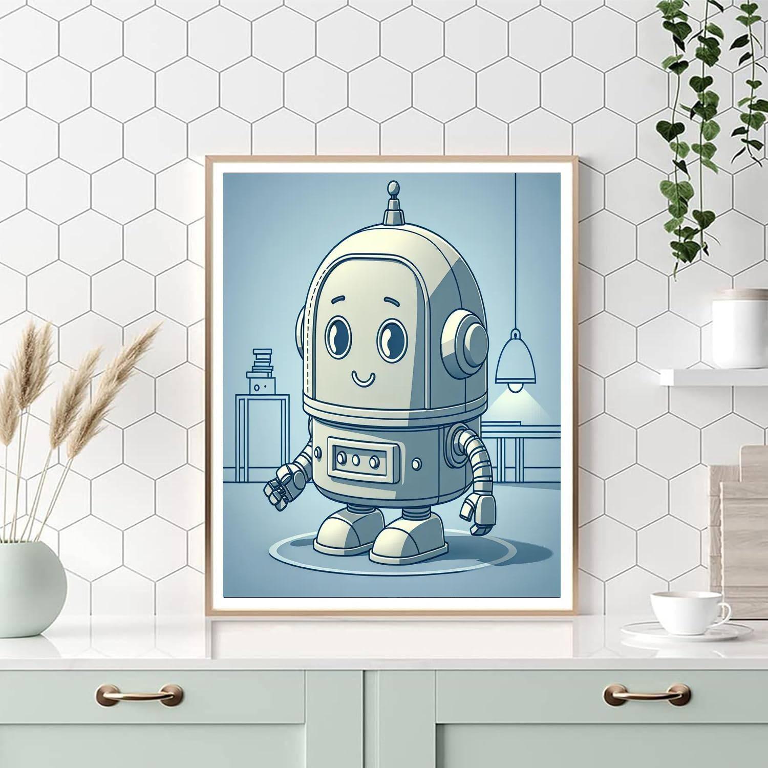 Friendly Robot Companion Paint By Numbers Kits