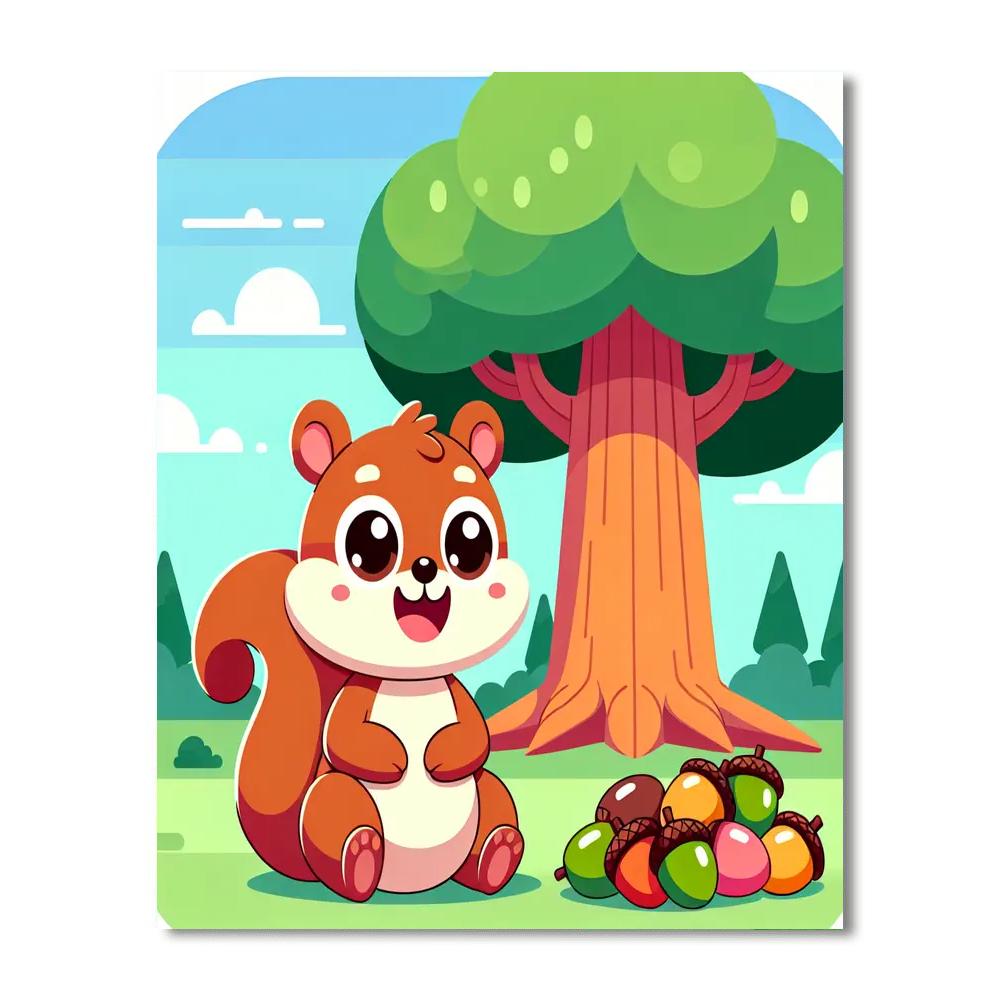 Sunshine Squirrel DIY Paint By Numbers