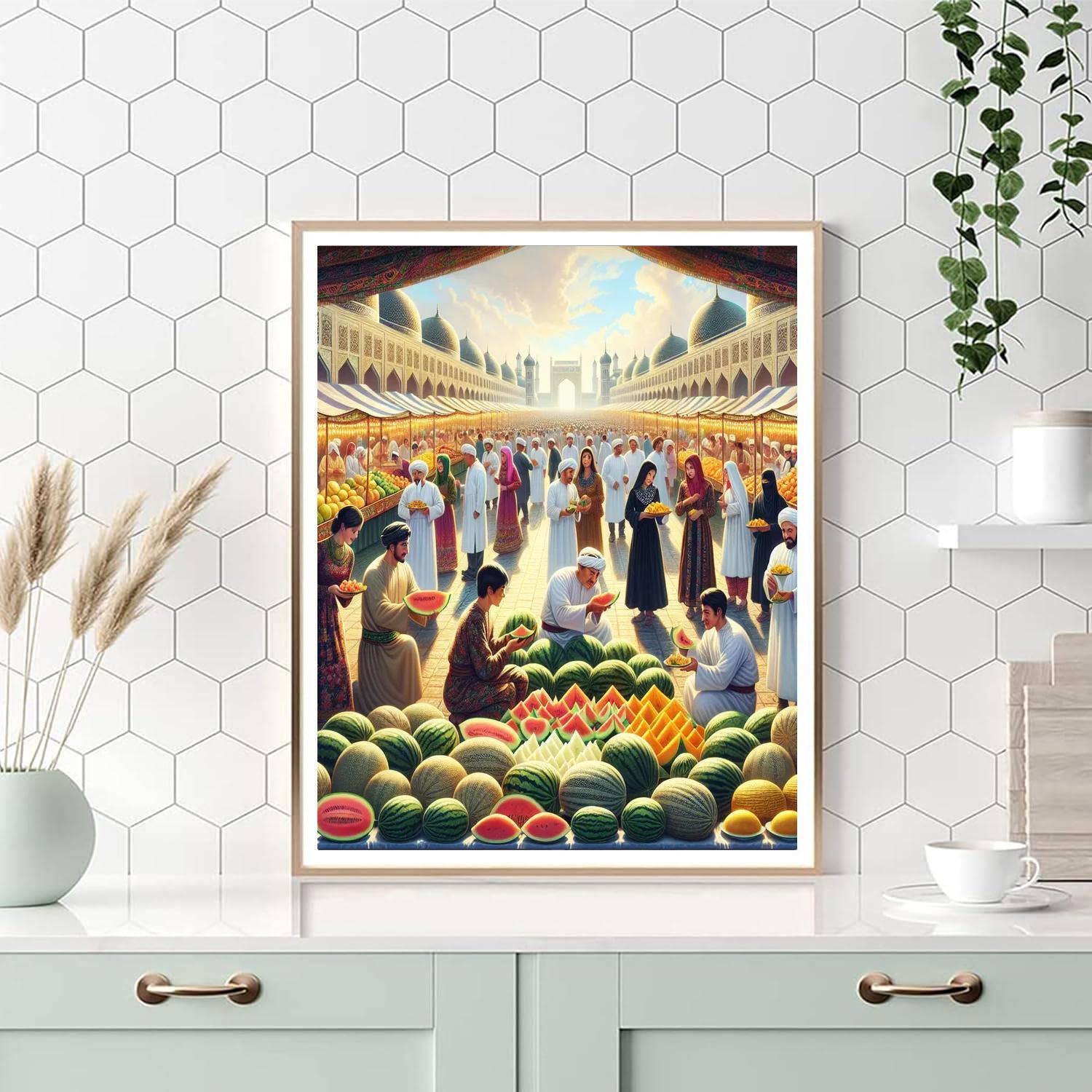 Melon Day - Turkmenistan Painting Number Kit