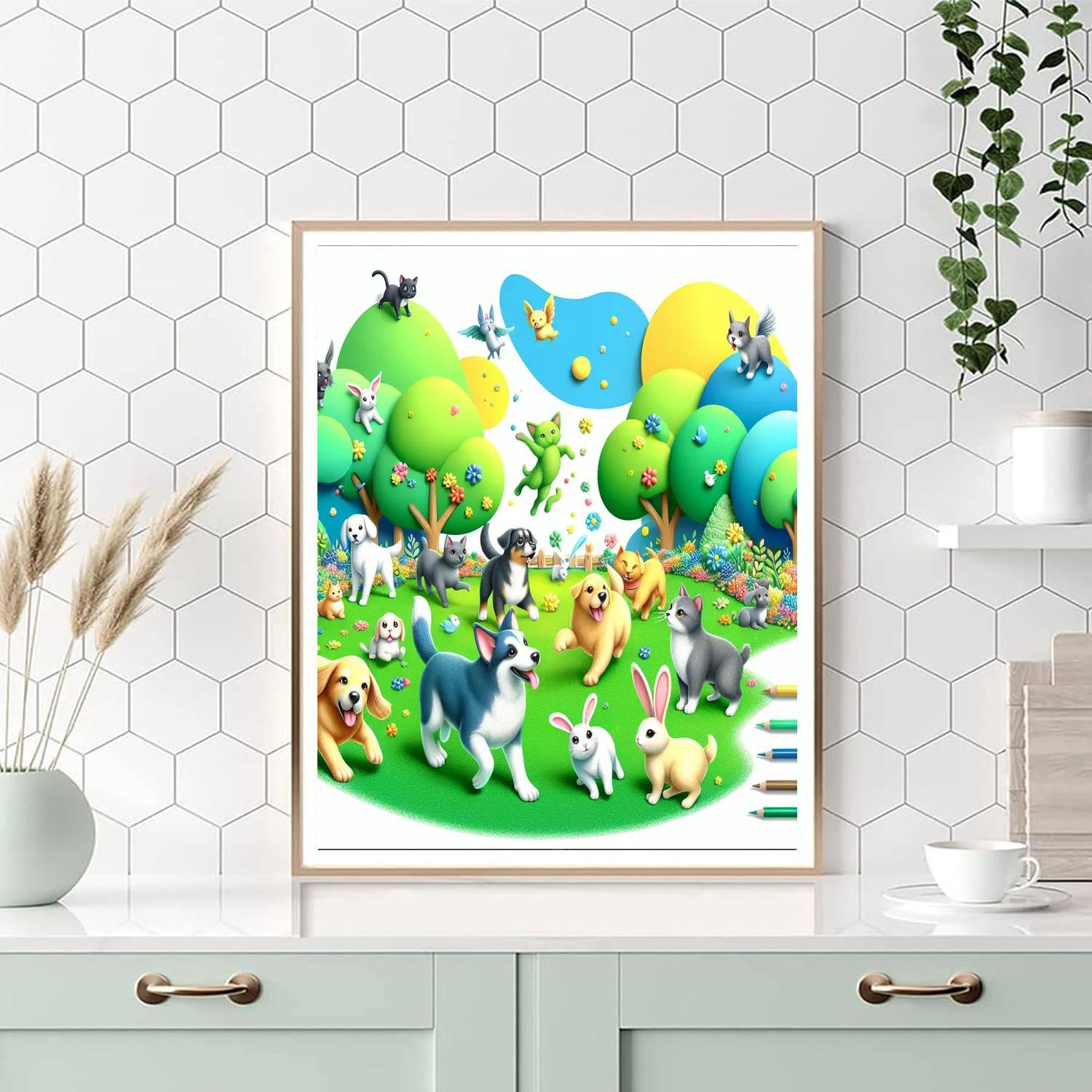 Joyful Pet Adventure Number Painting