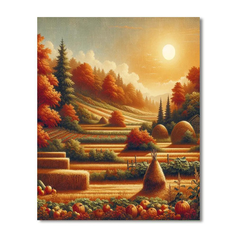 Autumn Harvest Panorama Paint By Numbers Kits