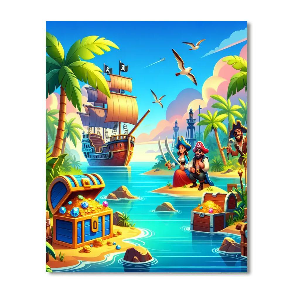 Pirate Lagoon Hideout Paint By Numbers