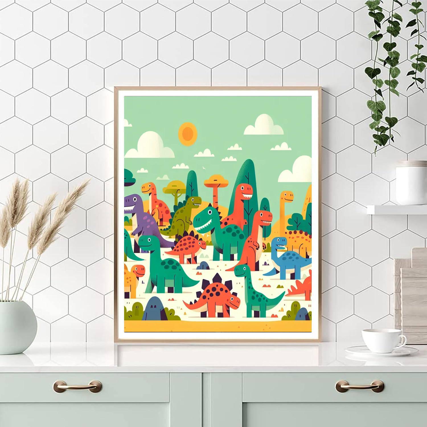 Colorful Dinosaurs Adventure Paint By Numbers Kits