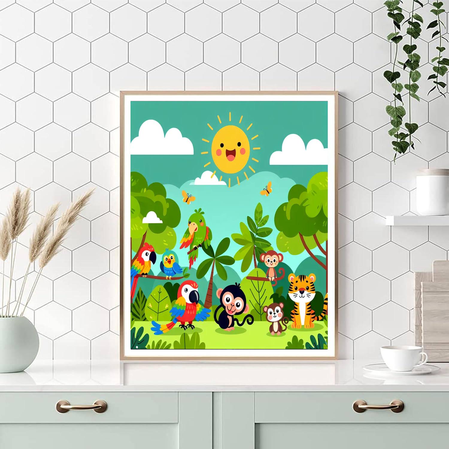 Colorful Jungle Fun Painting Number Kit