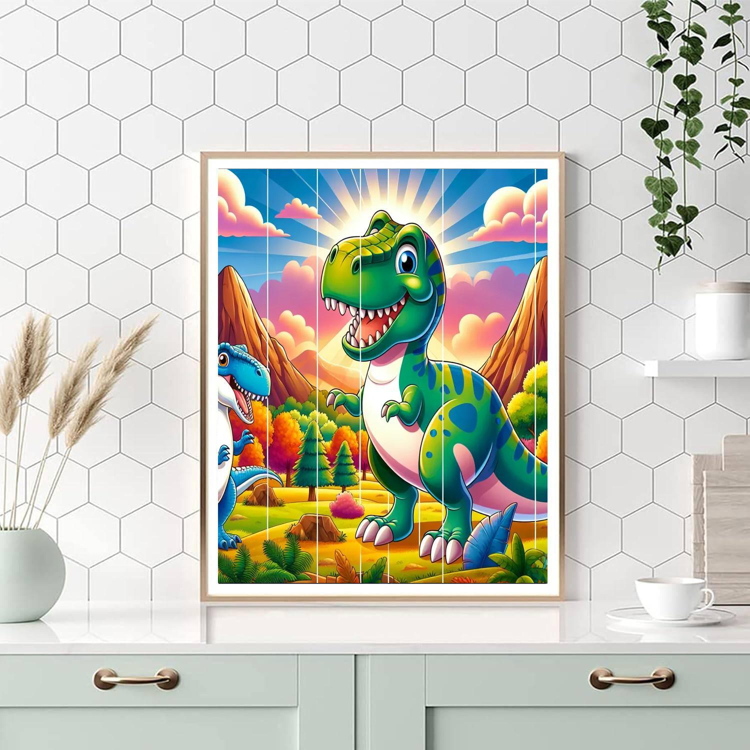 Dinosaur Adventures Await DIY Paint By Numbers