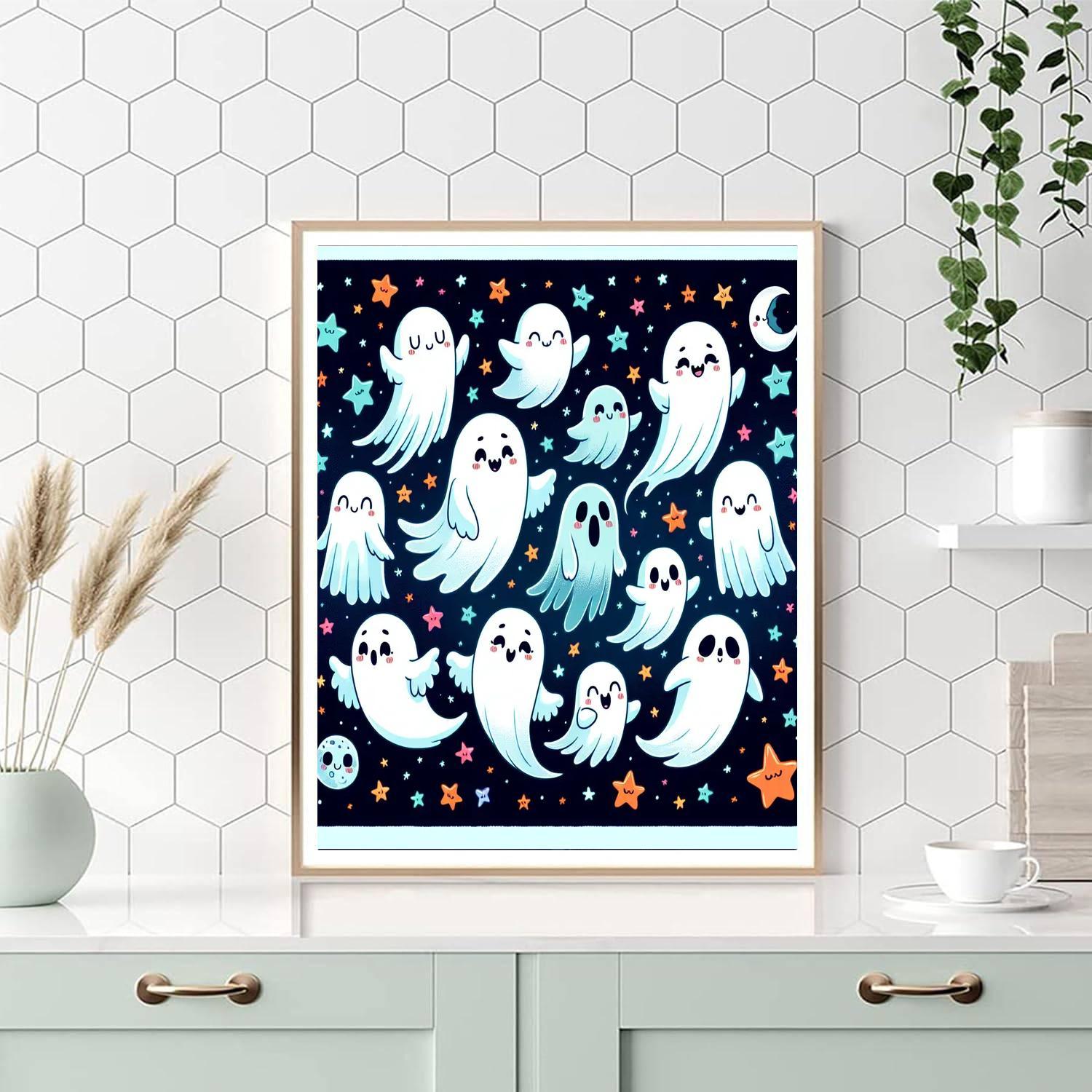 Friendly Ghostly Friends DIY Paint By Numbers