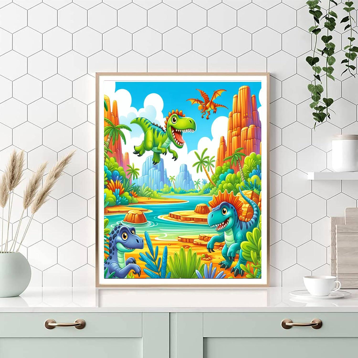 Imaginative Dinosaur Adventure Numbered Painting Kits