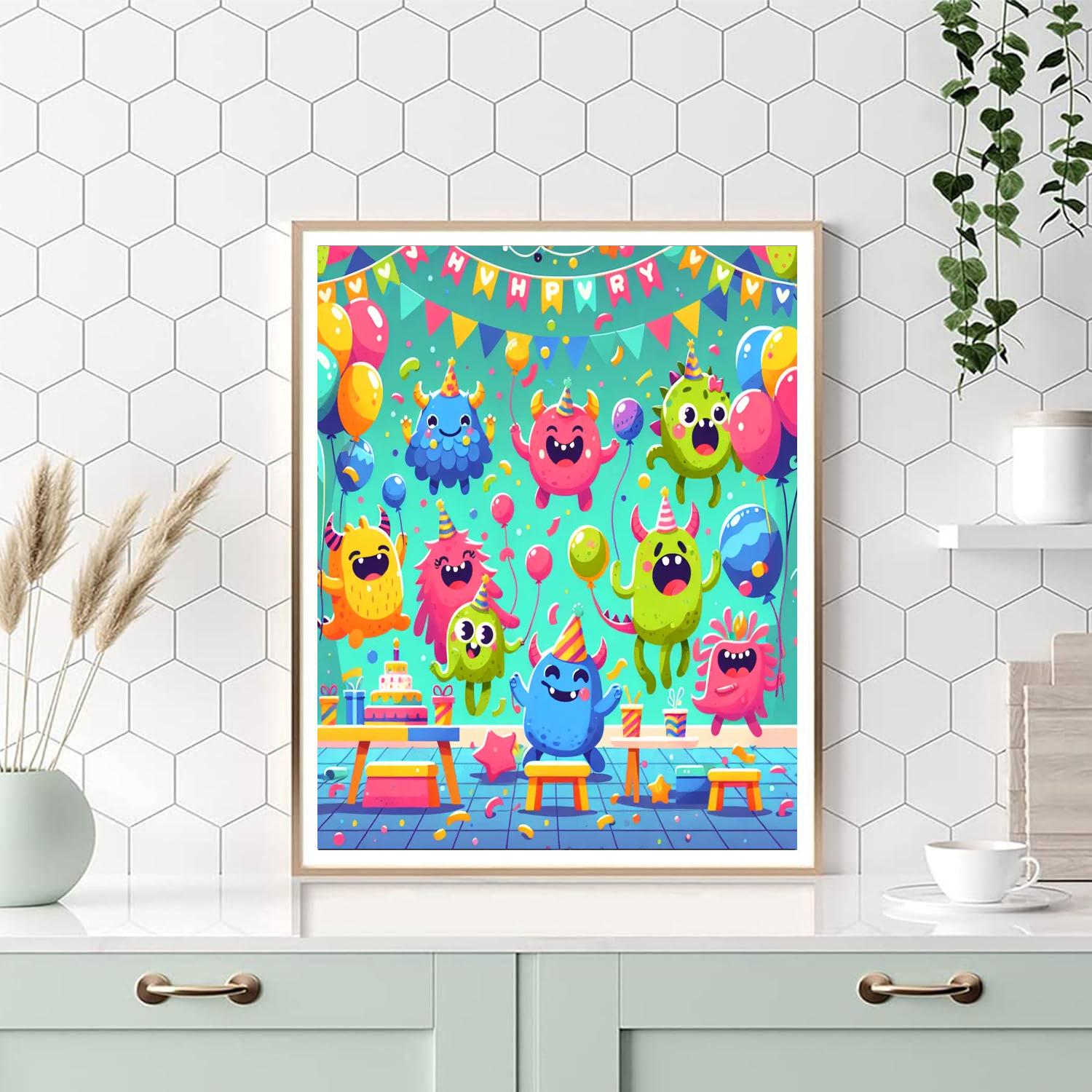 The Friendly Monster Party DIY Paint By Numbers