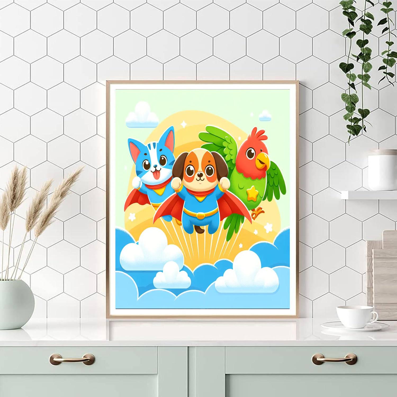 Superhero Pets Unite Paint By Numbers