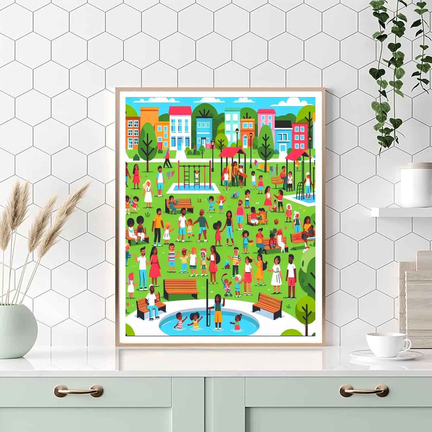 Cheery Town Park Painting Number Kit