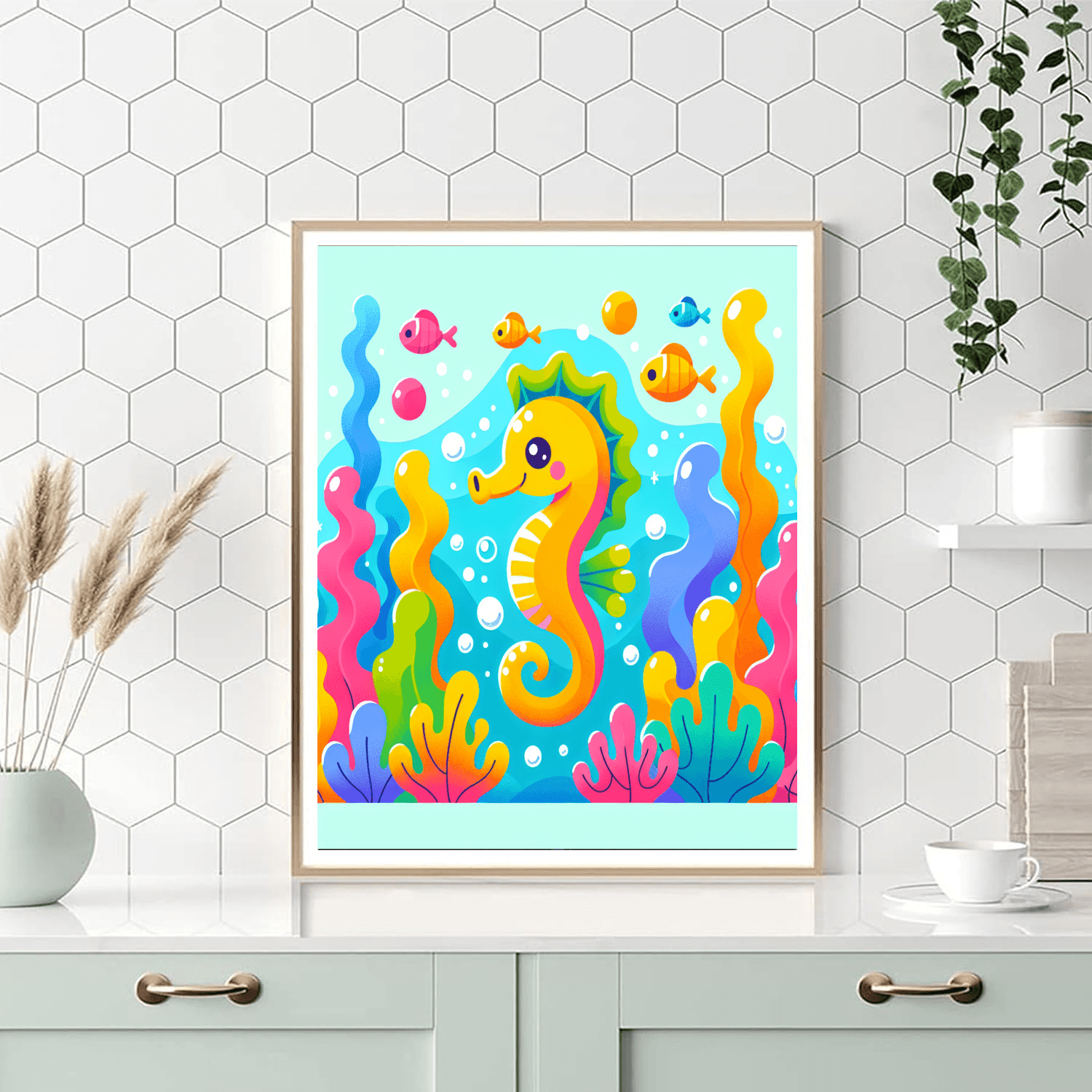 Brave Seahorse Paint By Numbers Art