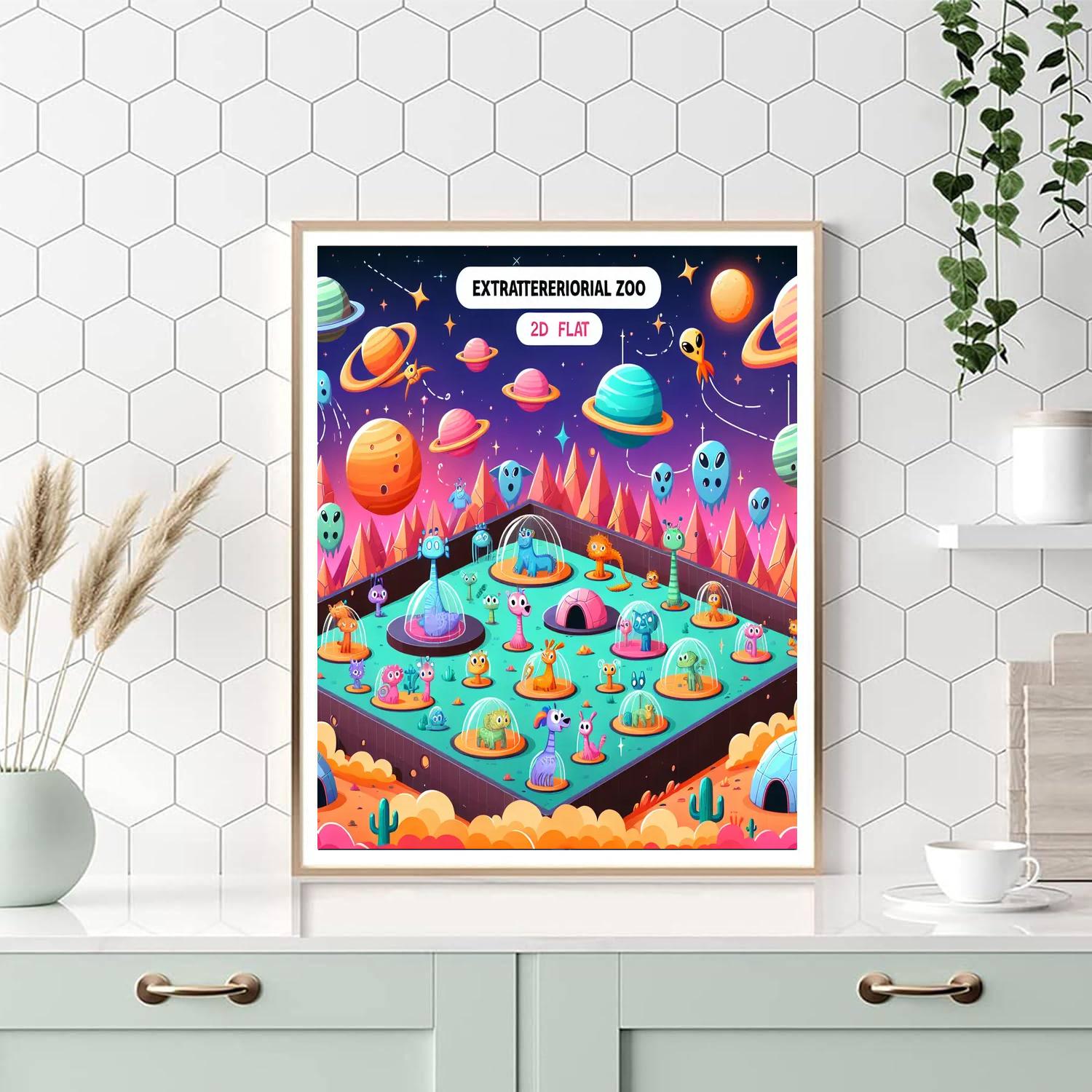 Space Zoo Adventure Painting Number Kit